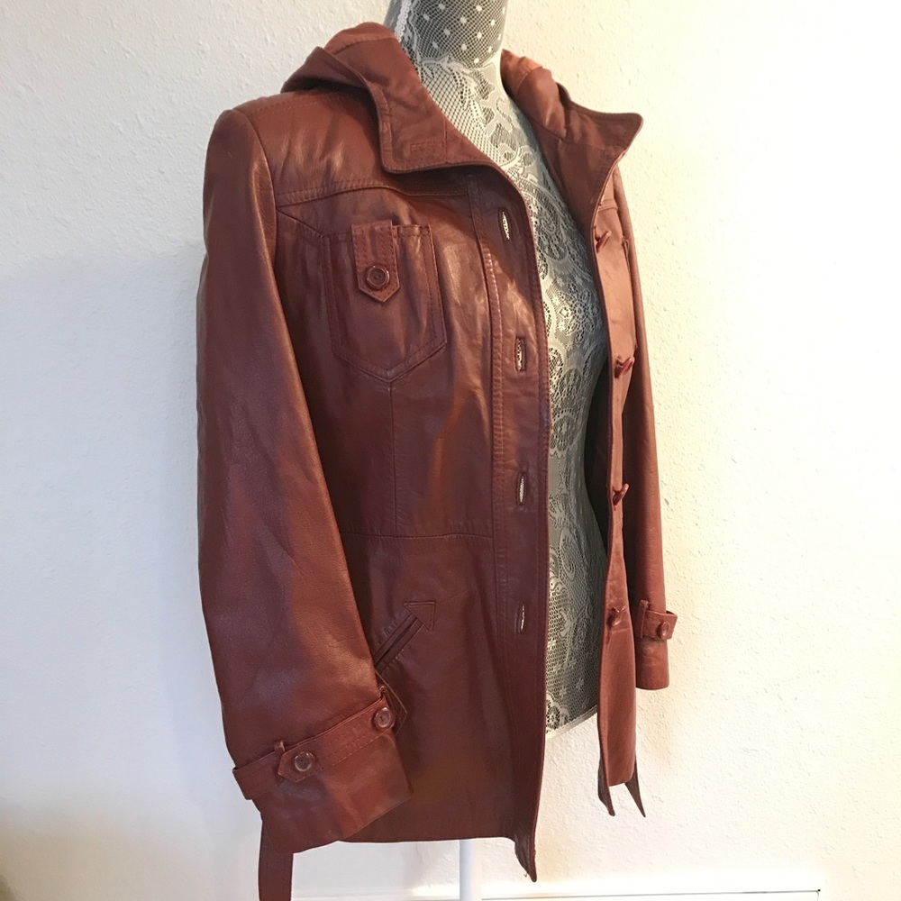 Leather Vintage Jacket - Maroon